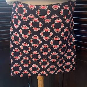 Crown & Ivy Golf Navy Blue/Pink Crab Print Skort !
